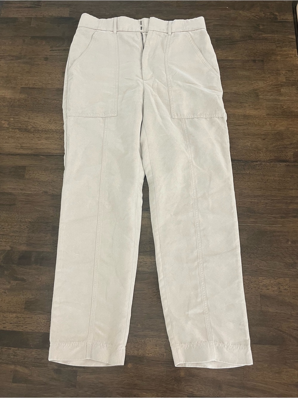 Banana Republic Womens Pants Light Cream Tan Straight-Leg Size 8 Business Casual